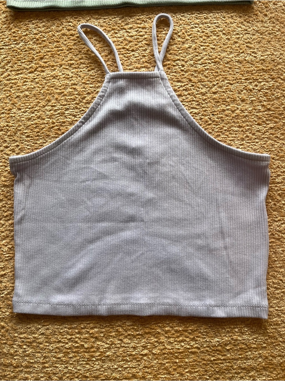 J. Crew Light Lavender Ribbed Halter Crop Tank